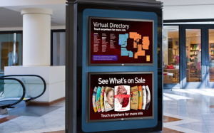 digital signage screen at a mall