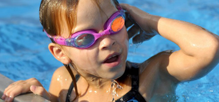 Little girl swimming