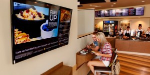 Digital sogn used as menu in restaurant