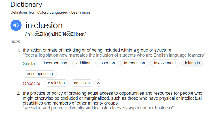 IWD Inclusion-definition