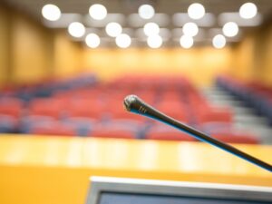 microphone podium conference-room